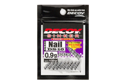 デコイシンカー タイプネイル シルバー 0.4g 12個入り
