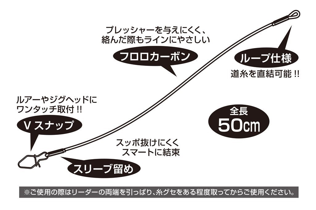 対牙リーダー 12号(48lb) 2個入り