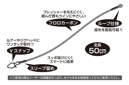 対牙リーダー 12号(48lb) 2個入り