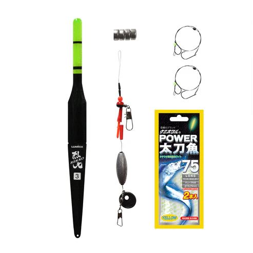 烈光 太刀魚ウキ仕掛セット Aタイプ 3号 グリーン