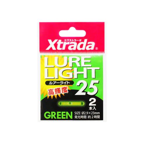 ルアーライト 25サイズ φ2.9×23mm グリーン 2本入