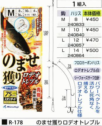 のませ獲りロデオトレブル 鈎M/ハリス10号 1組入