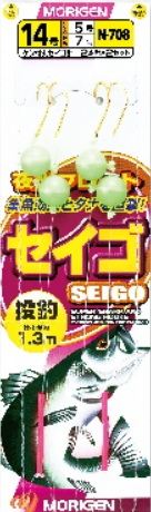 セイゴ投仕掛 夜光フロート付 12号 2本針×2組
