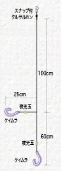 船長直伝 ケイムラアジビシ 9号 2本針×2組