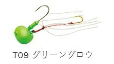 オーバルテンヤ T09 グリーングロウ 6号 23g Lフック 1個入