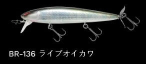 レイダウンミノー ウエイクプロッププラス フローティング/ラトル BR-136/ライブオイカワ 112mm 14.9g