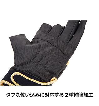 フィッシンググローブ TR-01 3本切り ブラック/ゴールド LL