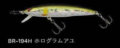 レイダウンミノー ジャストワカサギ サスペンド BR-194H/ホログラムアユ 73mm 6.0g