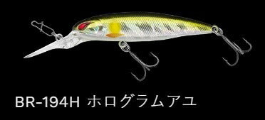 レイダウンミノーディープ ジャストワカサギ サスペンド/ラトル BR-194H/ホログラムアユ 66mm 6.1g