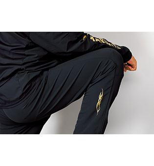 撥水ストレッチパンツ TR-02 ブラック/ゴールド LL