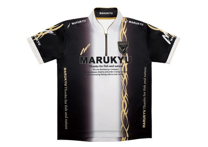 ハイエンドジップアップシャツ02(半袖) ブラック 4L