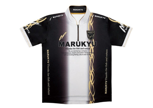 ハイエンドジップアップシャツ02(半袖) ブラック 4L