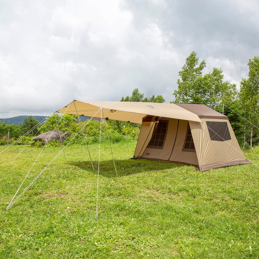 【アウトレット】オーナーロッジ タイプ52R 4人用 5人用 テント サンドベージュ × ダークブラウン ロッジ型