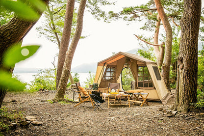 【アウトレット】オーナーロッジ タイプ52R 4人用 5人用 テント サンドベージュ × ダークブラウン ロッジ型