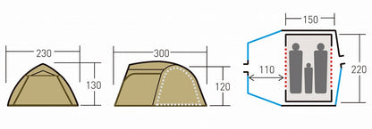 ステイシーST-II 2人用 3人用 テント サンドベージュ ドーム型