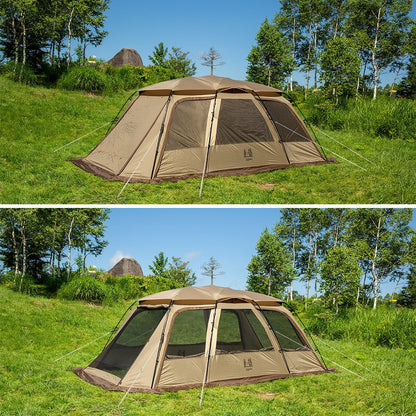 ファシル 3人用 4人用 テント サンドベージュ ドーム型 2ルームテント