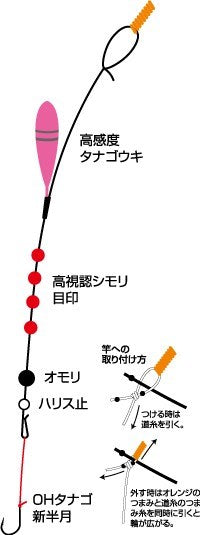 R6244 たなごウキ仕掛 90cm