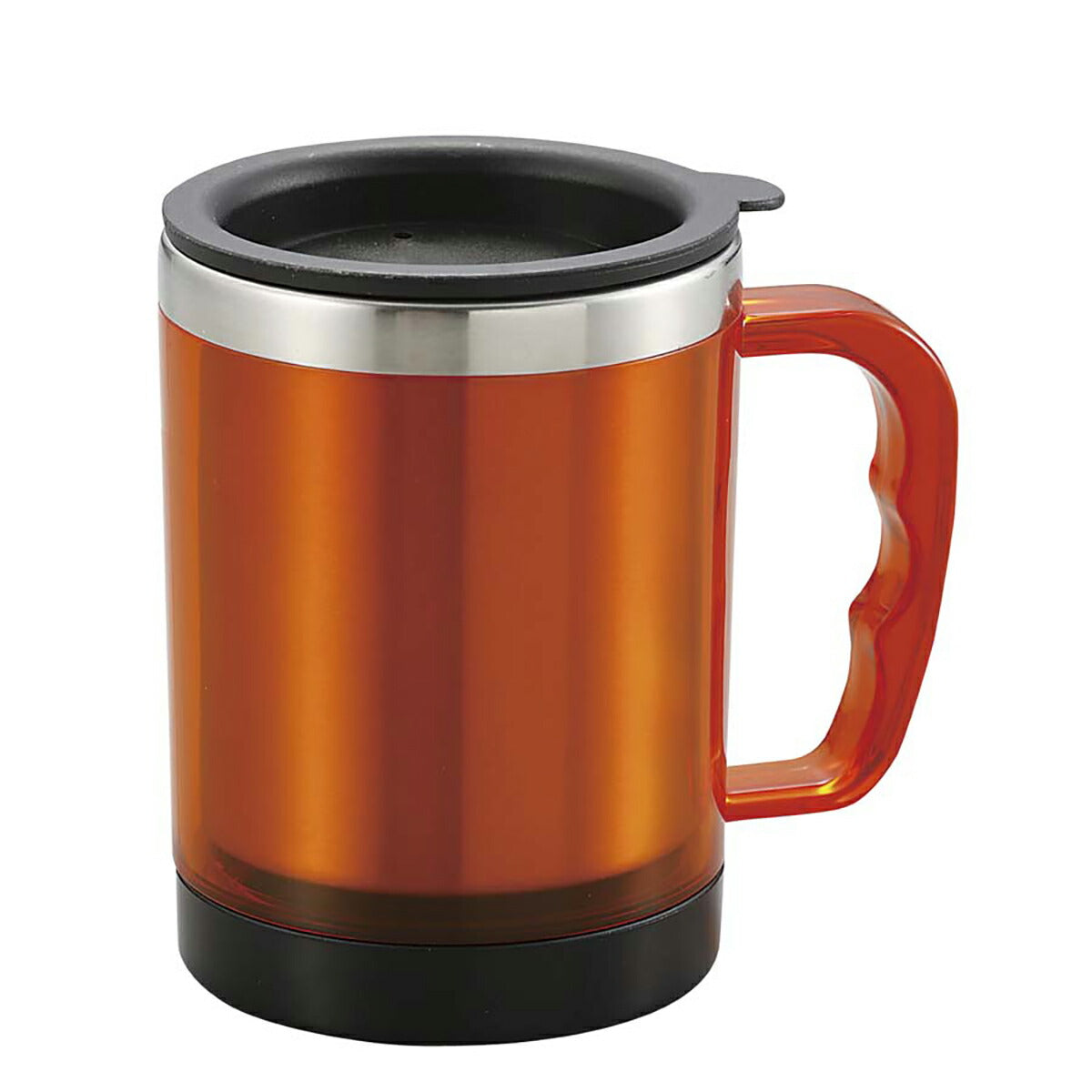 リーブル フタ付マグカップ クリアオレンジ 260ml