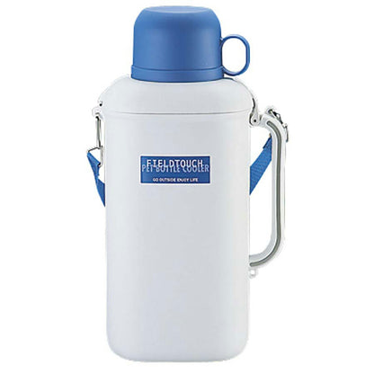 抗菌ペットボトル用クーラー 保冷剤付 市販品角型ペットボトル2L/丸型･角型ペットボトル1.5L専用 ホワイト×ブルー