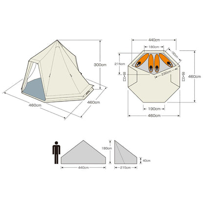 CSクラシックス ワンポールテント DXオクタゴン460UV