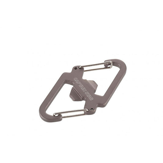 アルミアクセサリー ダブルカラビナ\U0026ボトルオープナー チタングレー