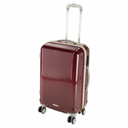グレル トラベルスーツケース TSAロック付ダブルファスナータイプ ワインレッド Mサイズ