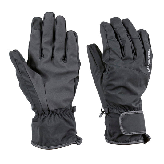 防風撥水ストレッチグローブ メンズ ブラック Lサイズ