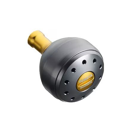 夢屋 アルミラウンド型 パワーハンドルノブ タイプA グレー Mノブ リールパーツ
