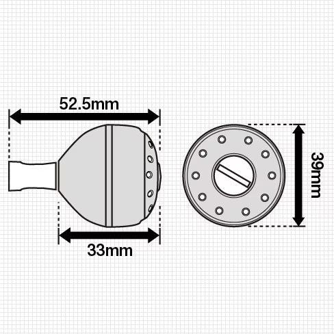 夢屋 パワーバランスハンドル アルミ ブラック 65mm BH-1 リールパーツ