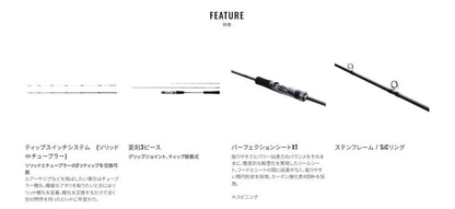 クロスミッションXR S66M スピニングモデル 1.98m ロッド(オフショアソルト)