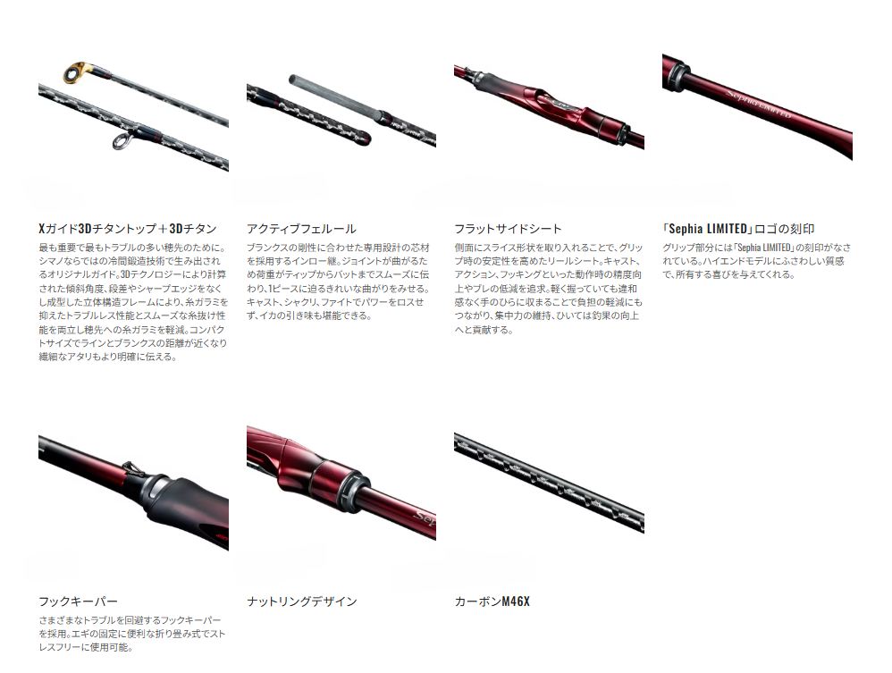 セフィア リミテッド S76ML+ 2.29m ロッド(エギ/スッテ)
