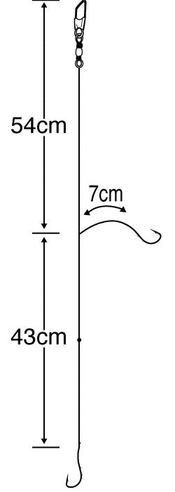 船釣   7号 ハリス1.5 2本鈎×4セット
