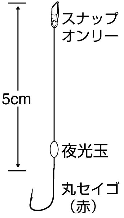 穴釣名人   13号 ハリス5 1本鈎×5セット