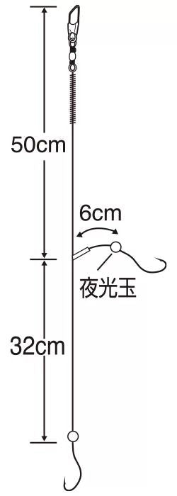 ちょい投 2本鈎   10号 ハリス2