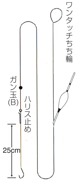 池川ウキ釣 4.5m   3-0.4 1本鈎+スペア鈎2本