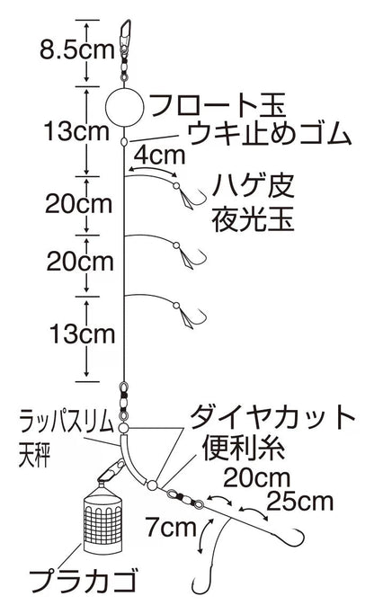 ボウズのがれ コマセ地獄   S-1 5本鈎×1セット