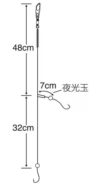 波止投げ 2本鈎   10号 ハリス3