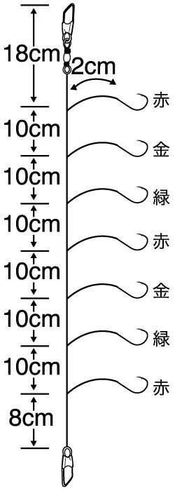飛ばしワカサギ 7本鈎   2号 ハリス0.3