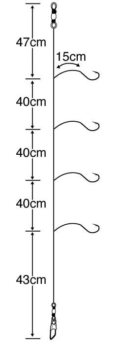 【アウトレット】貫通ウマズラ 4本   9号 ハリス4 4本鈎×1セット