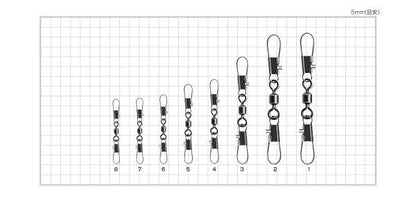 【アウトレット】ダブルインター付パワーステンスイベル   3  3個入