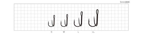 太刀魚ダブルフック  ブラック LL号 4本入