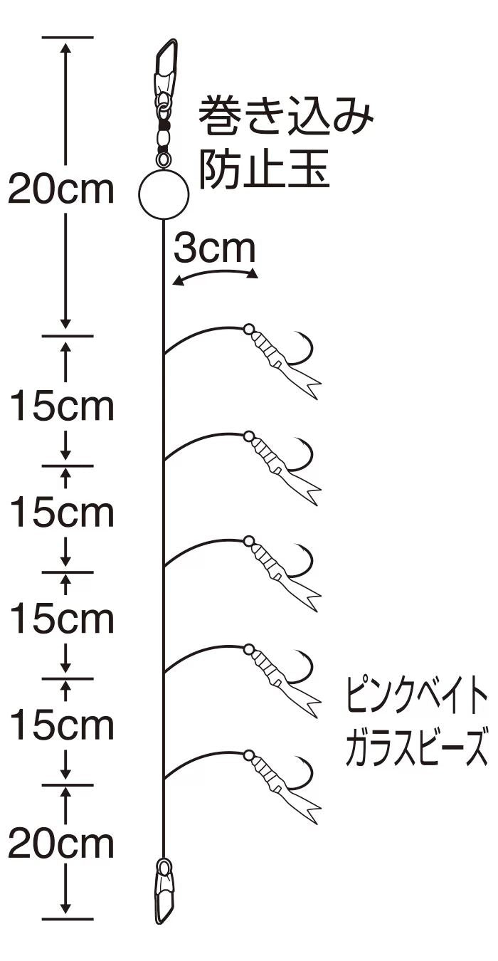 サビキッズ ピンクベイト   4号 5本鈎×1セット