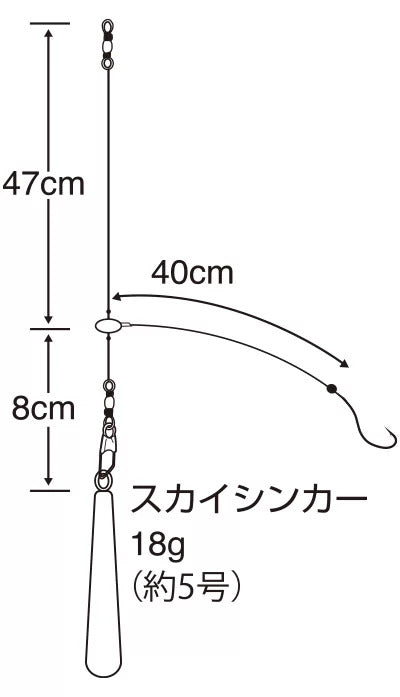 特選ちょい投げキス胴突セット   7号 1本鈎+スペア1セット