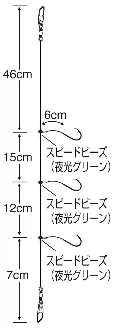 実船 アスリートカワハギ3本鈎 TCフッ素コート   4.5号 ハリス2.5