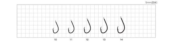 カサゴ鈎  金(ゴールド) 12号  14本入