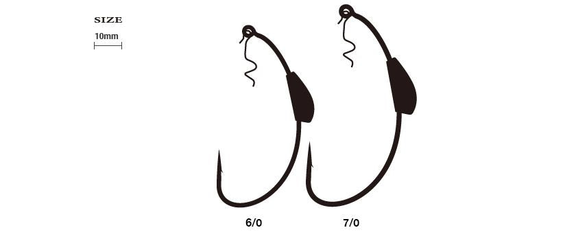 【アウトレット】ヘビーウェイテッドブルータル  TCブラック 6/0 3本入