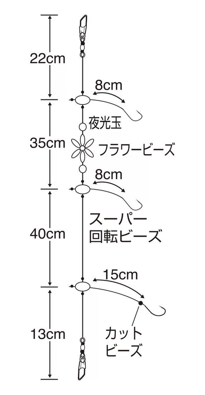 ボウズのがれ   M号 3本鈎×1セット
