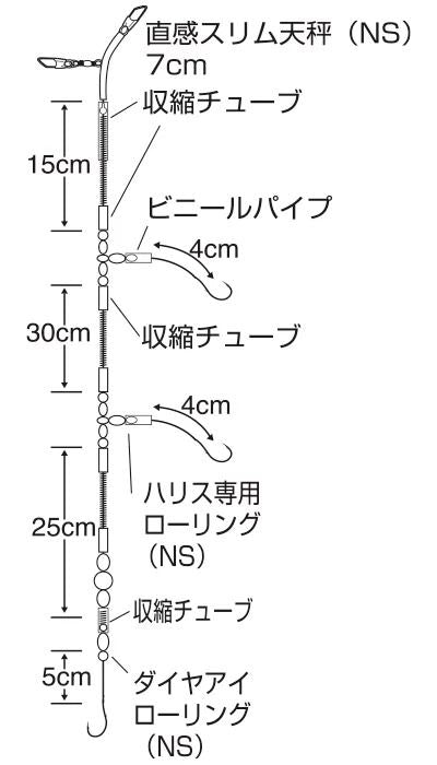 実船 ヤイバカレイ 流し3本   13号 ハリス4 3本鈎×1セット