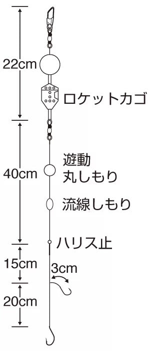 お!サヨリOK遠投極掛 TCフッ素   M号 2本鈎×1セット