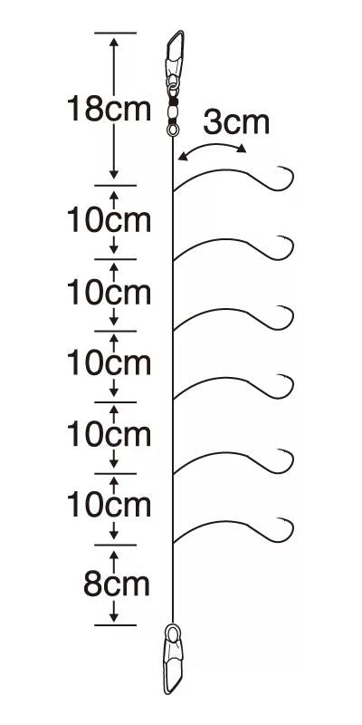 ワカサギ仕掛ケイムラ金鈎6本   0.8号 ハリス0.2